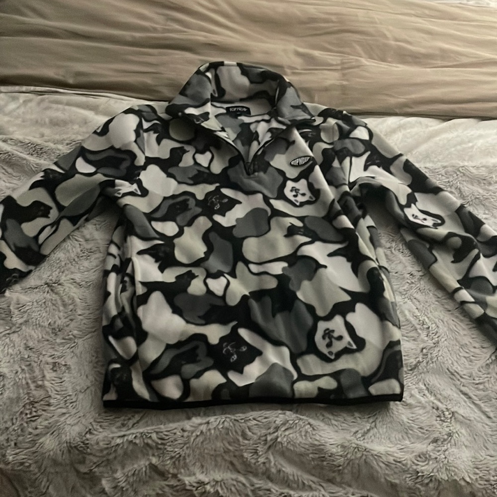 Rip N Dip cat fleece jacket 1/4 zip with side pockets